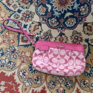 Coach Pink Signature Wristlet